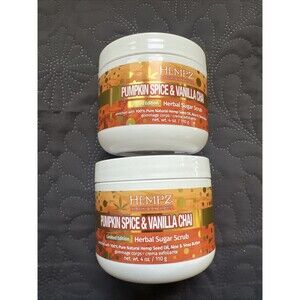 Hempz Pumpkin Spice & Vanilla Chai Herbal Sugar Scrub 4oz  2pc - Limited Edition